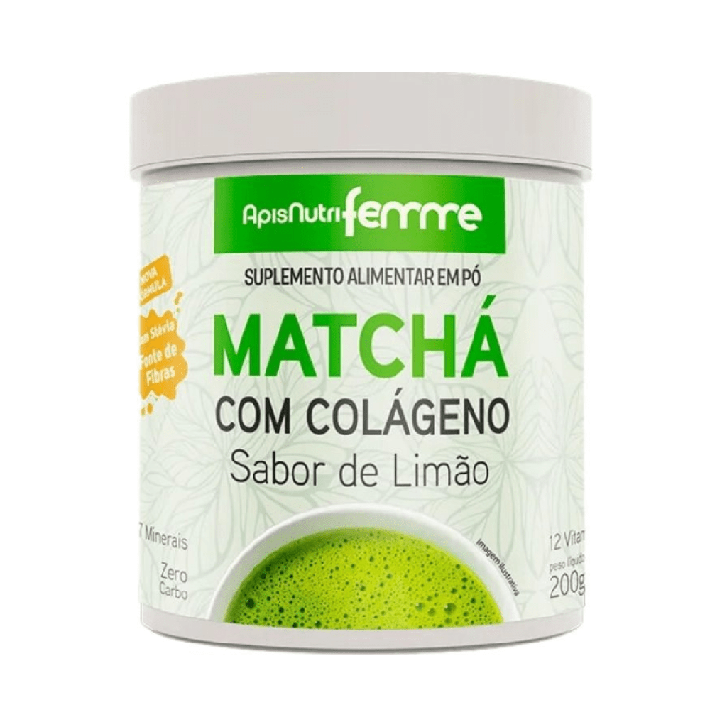 Matchá + colágeno polvo limão